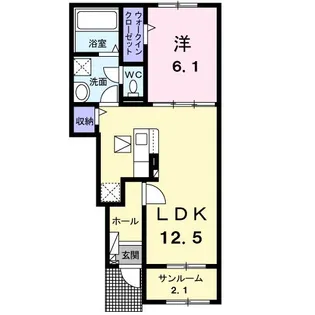コンフォートクラス村上W【1階】の間取り