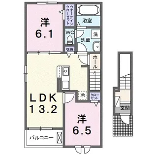 サニーフラットII【2階】の間取り