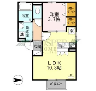 サンプラザ横沼【2階】の間取り