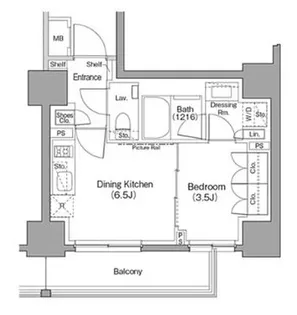 ザ・パークハビオ巣鴨【6階】の間取り
