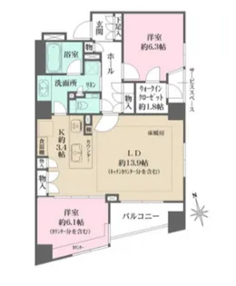 ザ・パークハウス芝公園【4階】の間取り