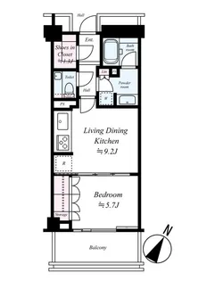 ザ・パークハウス福岡タワーズWEST【6階】の間取り