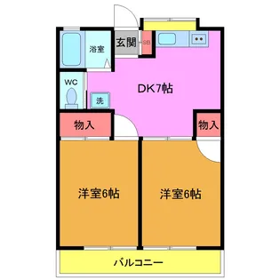 サンライズパレス2【1階】の間取り