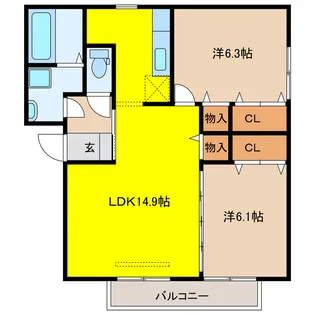 ハイカムール栄【3階】の間取り