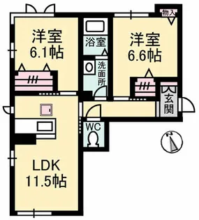 ベレオ西原【1階】の間取り