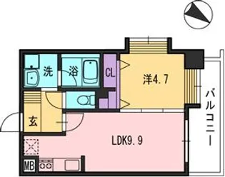コンダクト福岡東【4階】の間取り