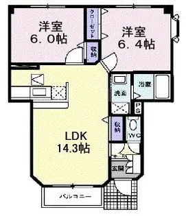 グランヒルズ北上C【1階】の間取り