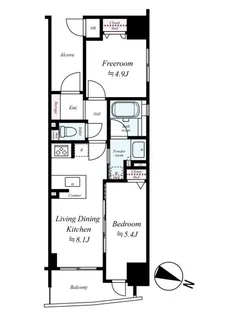 ラシュレエグゼ阿波座【13階】の間取り