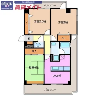 パーシモンヒルズ【3階】の間取り