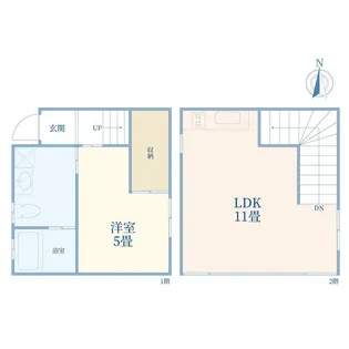 御殿山メゾネット【1階】の間取り