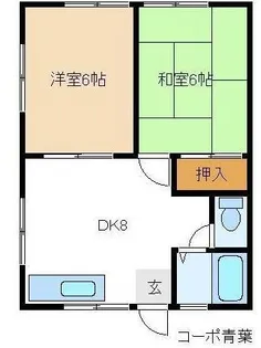 コーポ青葉【1階】の間取り