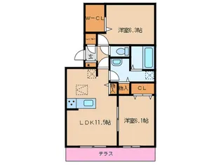 メゾンブランシュ【1階】の間取り
