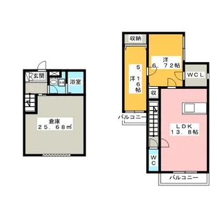 モンレーヴイーストガーデンB棟【2階】の間取り