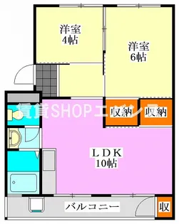 遠堀台ハイツB【4階】の間取り