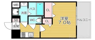 ラシーヌ瓦屋町【3階】の間取り