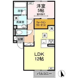 パルミエ III【1階】の間取り