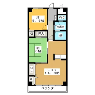 グランデージ藤山【5階】の間取り