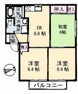 サニープレイス陽光台【2階】の間取り