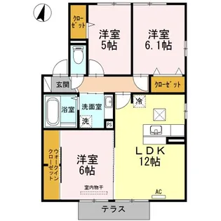 エクセルK III【1階】の間取り
