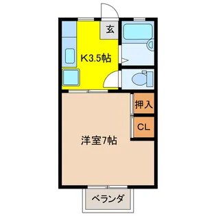 サンシティ林セブンB【1階】の間取り
