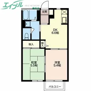 ムーンリバーサイドB棟【2階】の間取り