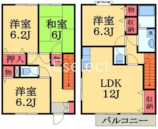 メゾンラフィーネ江原台Aの間取り