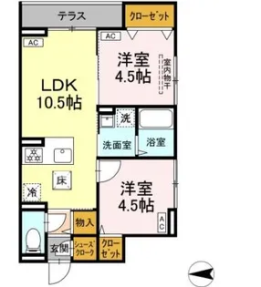 セレスティア西寺尾 A【1階】の間取り