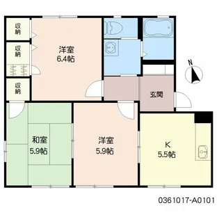 フレグランス宗方【1階】の間取り