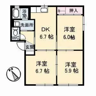 シャーメゾンまつぎ【1階】の間取り