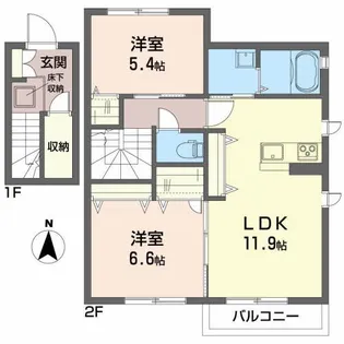 シャーメゾンピーノB【2階】の間取り