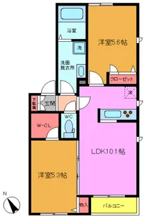 ジェミニ市川【1階】の間取り