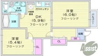グランデパインヒルズC【1階】の間取り