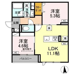 セレスティア荒川N【1階】の間取り
