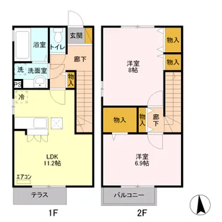 パルコ プレッソ A【2階】の間取り