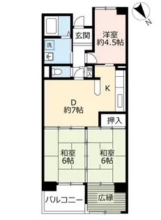 URアーベイン香椎南【3階】の間取り
