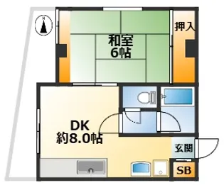 シャトー滝の茶屋【2階】の間取り
