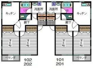 ハイツ山百合【1階】の間取り