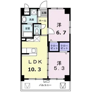 フィデール モリ【2階】の間取り