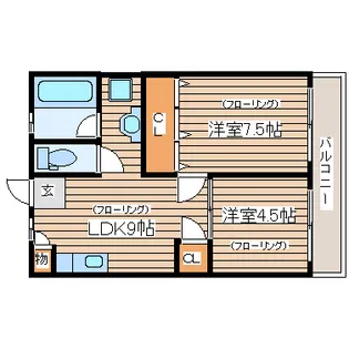 エフライフ小田原【2階】の間取り