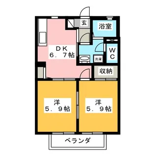 メゾンクレールB【2階】の間取り