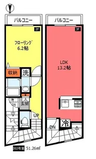 ヴィーダ ボニータ ナカノブ【2階】の間取り