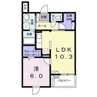 ウィルビレッジB【3階】の間取り