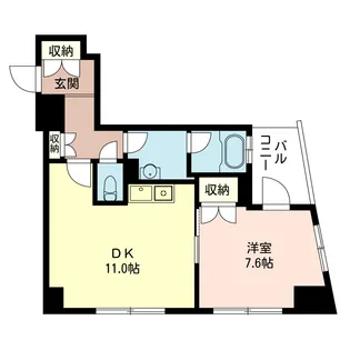 エスティメゾン浅草駒形【4階】の間取り