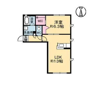 沖洲清流荘II【1階】の間取り