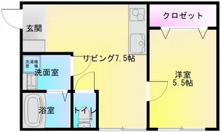 ブルーム楽音寺【1階】の間取り
