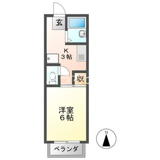 コスモキヌガサ B【2階】の間取り