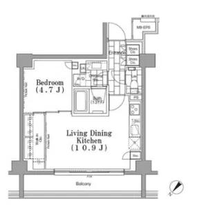 ONE ROOF FLAT TSUKISHIMA【5階】の間取り