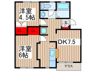 サンハウス今井A【1階】の間取り