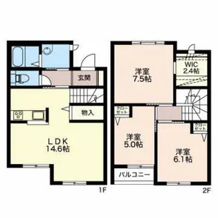 グランシティ萌【1階】の間取り
