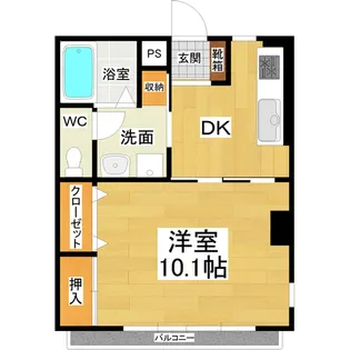 1DKの間取り画像